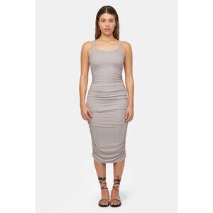 LACAUSA Lennox Cinched Side Tank Midi Dress Size M Modal Essential Basic